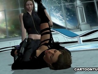 Foxy 3D cartoon lesbian slyboots gets licked and scissored