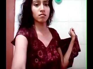 Indian teen unreserved rinsing nude